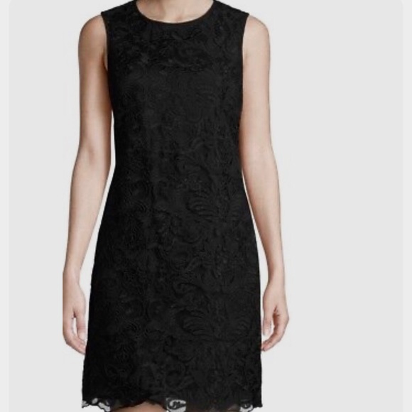 KARL LAGERFELD PARIS BLACK EMBROIDERED COCKTAIL DRESS - Picture 5 of 16